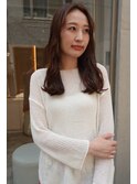 竹之内蔵人】大人女子のシアーブラウン × ぷつっと毛先ミディ