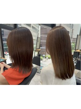 思わず触れたくなるような、柔らかさと艶感のあるストレートヘアへ[髪質改善/縮毛矯正/酸性ストレート]