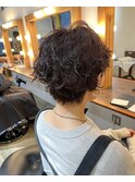 暗髪マッシュショート×ボブ×パーマ×レイヤーショート