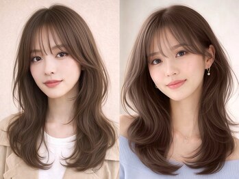 ロティー 天神(loty)の写真/伸ばしかけミディアムもレイヤーカットで垢抜けヘアに♪小顔見えを追求した前髪と顔周りカットに高評価◎