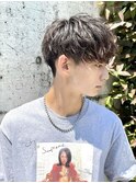 ツイストスパイラルパーマラウンドマッシュサイドパート