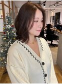 艶髪ブラウン【20代/30代/イルミナカラー/縮毛矯正/髪質改善】
