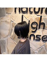 ナチュラルハイセンス 本店(natural high sense)&nbsp;顔まわりレイヤー×艶ブラック　似合わせカット/町屋駅