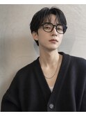 【メガネに合う髪】センターパート/ニュアンスパーマ/韓国メンズ