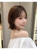 結べる長さのボブ/韓国風レイヤーカット/顔周りカット/前髪/0901