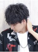 ラフスパイラルパーマ黒髪マッシュ