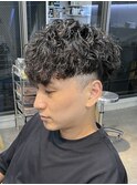 波巻きスパイラルツイストスパイラルパーマツーブロックパーマ