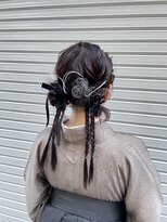 アオ(AO。)&nbsp;ツインアレンジ/三つ編みアレンジ/着物ヘア/水引きヘア