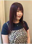 【大前晴奈】ワインレッド/レイヤーカット