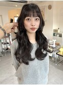 ワイドバング×色っぽレイヤーカット グレージュ