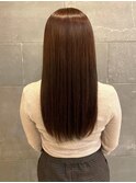 艶トリートメント マロンベージュ 艶髪 20代 ストレートロング