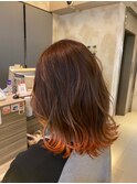 少し垢抜けたい方に。オレンジエンドカラー