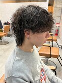 マッシュウルフメンズパーマスパイラルパーマツイスパ波巻き