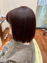 美容室ヒラトヤ 都南店 大人可愛いココアブラウン耳掛け小顔マッシュショートボブ