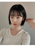 ナチュラルな韓国タッセルボブ☆切りっぱなしボブ/韓国ヘア