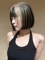 ロウROW)&nbsp;ポイントブリーチカラー セクションカラー デザインカラー ボブ
