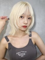 ダブルトーキョー シブヤ(W-TOKYO SHIBUYA)&nbsp;ボブレイヤーカットハイトーンブリーチウルフカットブロンド