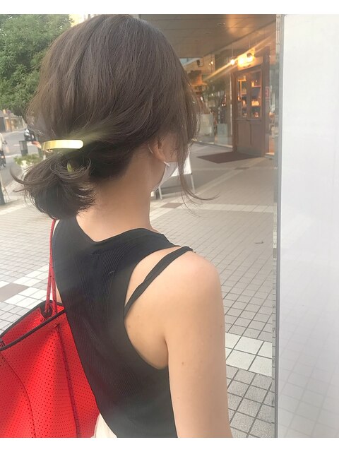 アッシュグレージュ×簡単アレンジ