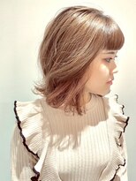 フォーク FOLK&nbsp;【FOLK】Wカラー☆インナーカラー薄めピンク♪外ハネミディアム