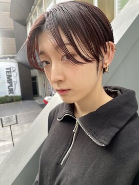 ヌード(NUDE) 「NUDE」#10代20代30代 前髪なしショート 束感ショートピンク