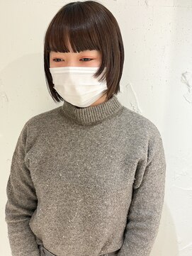 ラミエ バイ メルト 吉祥寺(lamie by melt) "久保田"ボブウルフ顔まわりワイドバングタイトボブ