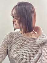 ウェグ 難波(WEG)&nbsp;ツヤ髪スタイル ボブ 小顔ヘア ベビーピンク 髪質改善