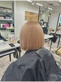 ミルクティーカラーボブケアブリーチ所沢１０代２０代