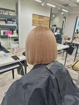 アジールヘア 所沢プロペ通り店(agir hair) ミルクティーカラーボブケアブリーチ所沢10代20代