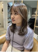 グレージュ外巻きレイヤーミディ吉祥寺韓国
