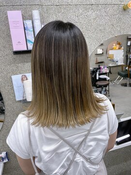 ラル(Lull) 【ナチュラルバレイヤージュ】ケアブリーチ/ダブルカラー