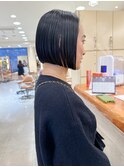 【morio札幌】札幌ショートボブ　大人かわいい黒髪ぱつっとボブ