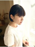 ミニボブ/内巻きボブ/黒髪ボブ/前髪あり