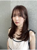ミディアムヘア/暗めカラー/デザインカラー/髪質改善　　　