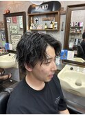 MEN’S HAIR/ブルーブラック/フェザーパーマ/ 印西　印西市