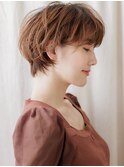 狐カラー耳掛けフェザーショートマッシュパーマZ大宮20代30代