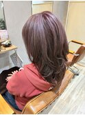 ダスティーピンク/スモーキーカラー/白髪ぼかしカラー/100