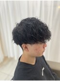 波巻きパーマ