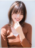 シースルーバング×ひし形レイヤーボブ