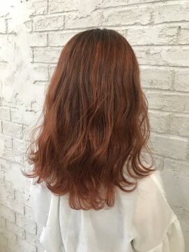 プライズ 池袋店(prize) オレンジヘアオレンジブラウン波ウェーブ韓国ヘア20代10代4013