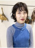 外ハネパーマのショートレイヤー