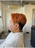 【soy-kufu】MEN'S HAIRマッシュパーマオレンジカラー