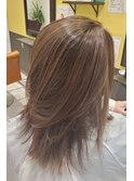 イケおじ確定☆メンズセミロングヘアの立体感メッシュカラー