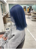 ブリーチ1回2回でできるネイビーカラー
