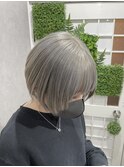 ショートヘアシルバーグレーカラー兵庫県姫路美容室糸ito~HIRO