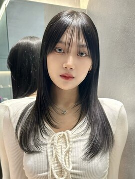 リール 銀座(R'EEL) 韓国トレンドレイヤー　　透ける暗髪