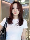くびれヘア顔周り韓国レイヤーカット黒髪ショートミディアム/柏