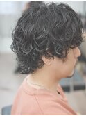 メンズミディアムパーマ　スパイラルパーマ　ボブパーマ