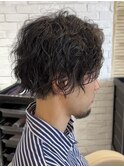 メンズカットツイストスパイラルパーマスペインカールショート