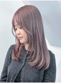 ロング顔周りレイヤー韓国ヘア美髪_ba550851