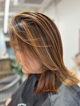 吉 オレンジカラー◎スライシングカラースライシングハイライト◎